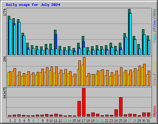 Daily usage for July 2024