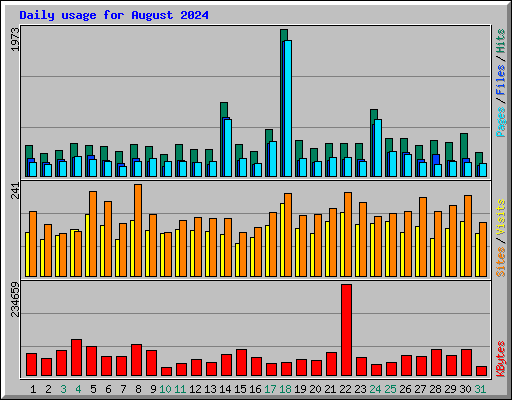 Daily usage for August 2024