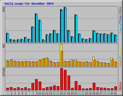 Daily usage for December 2024