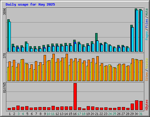 Daily usage for May 2025