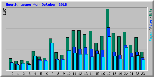 Hourly usage for October 2016