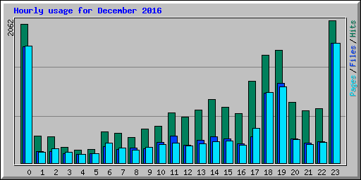 Hourly usage for December 2016