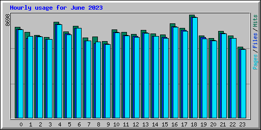 Hourly usage for June 2023