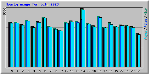 Hourly usage for July 2023